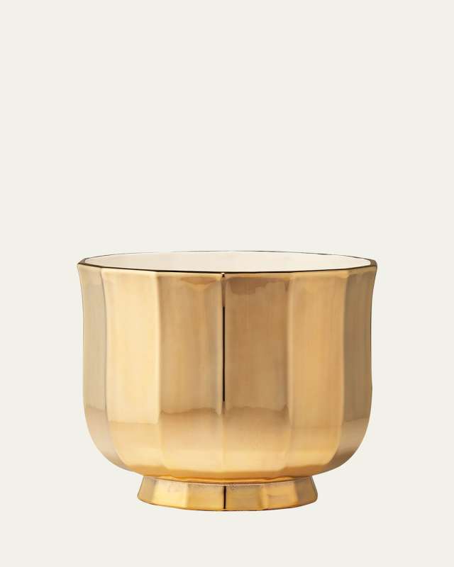 Delmara Golden Cachepot, 7"